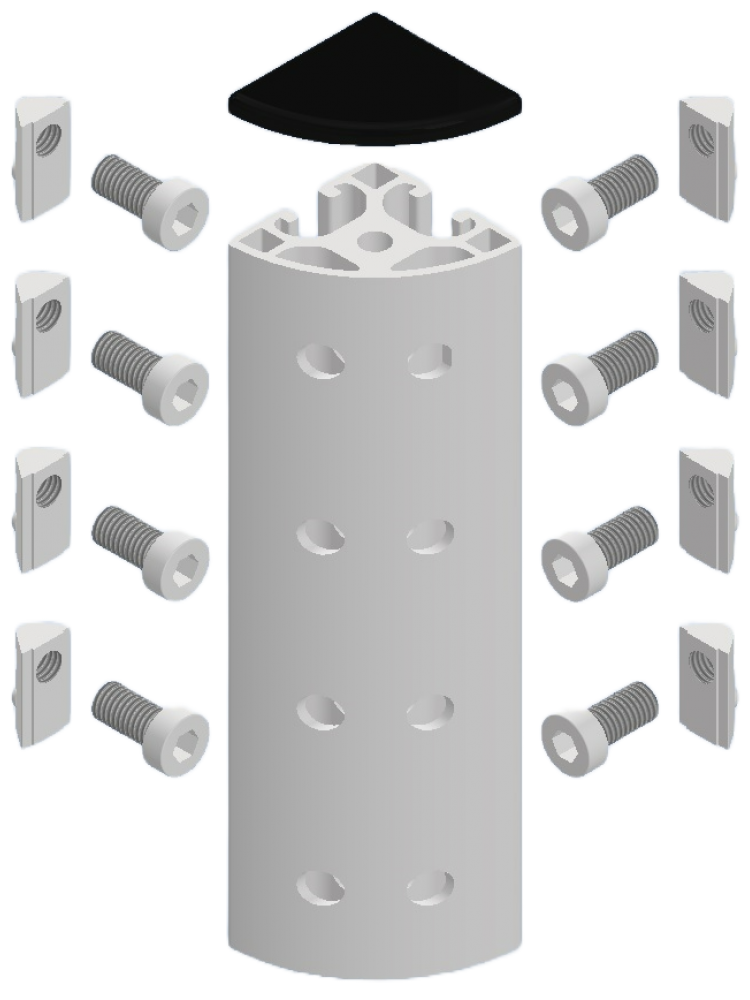 Delta Racing® - Γωνία 40 x 40 x 160R (Σετ)